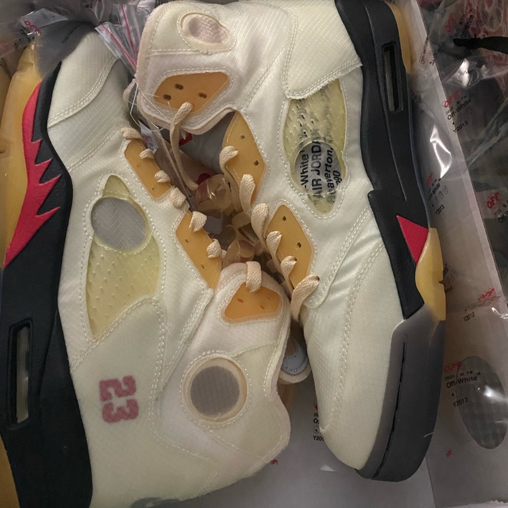 Off-white air Jordan 5 sail
